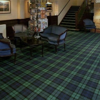 JHS Finsbury Park Wool Axminster - Green Tartan