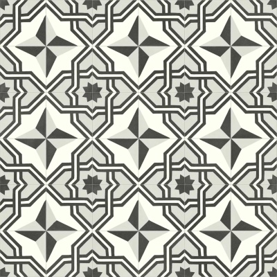 Geometric Tile Vinyl by Remland - Deco Grey