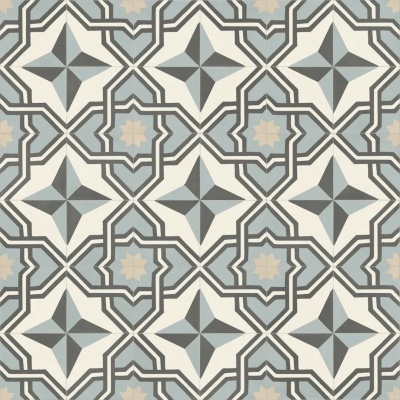 Geometric Tile Vinyl by Remland - Deco Blue