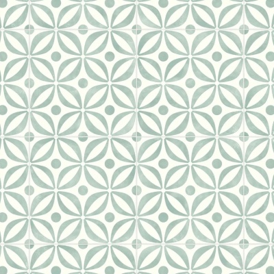 Spring Ceramic Tile Vinyl by Remland - Spring Green