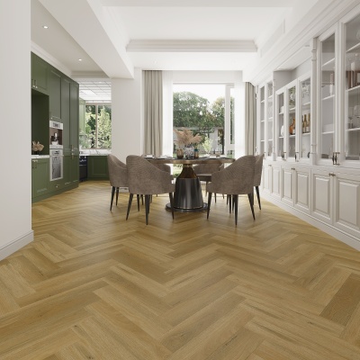 Alva Herringbone LVT - Natural Oak