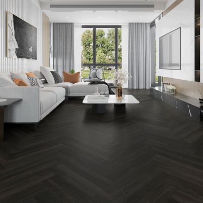 Alva Herringbone LVT - Antigua Charcoal