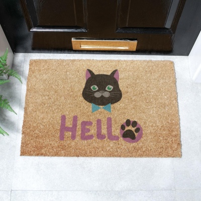 Cat Hello Doormat (60cm x 40cm)