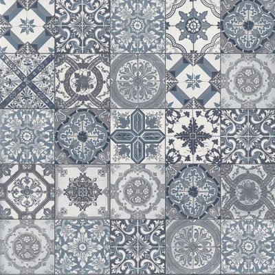 Patchwork Mediterranean Tile Vinyl by Remland
