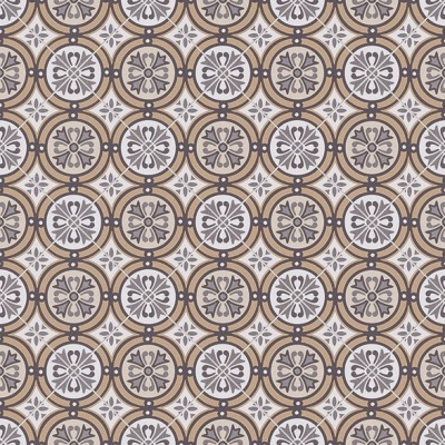 Moroccan Motif Tile Vinyl by Remland - Knightsbridge Gold