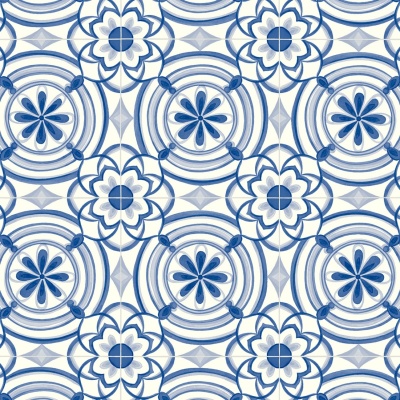 Portuguese Porcelain Floral Tile Vinyl by Remland