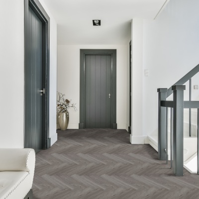 Furlong Flooring Endura Herringbone SPC Click LVT - Built In Underlay - Storm Oak Herringbone