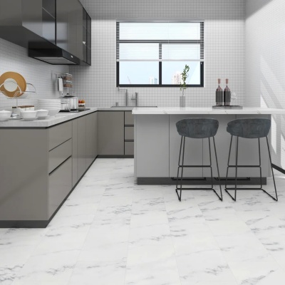 Alva Luxury Stone Tile LVT - 0.55mm Wear Layer - Arabescato Marble