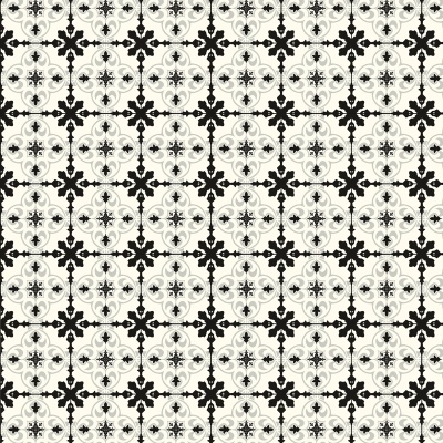 Monochrome Victorian Tile Vinyl by Remland