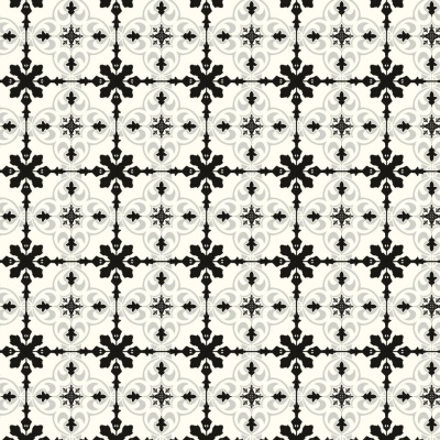 Monochrome Victorian Tile Vinyl by Remland
