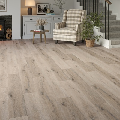 Luxury Wood Rigid Core SPC Click LVT 5mm - Built In Underlay by Remland - Whitewashed Grey Oak