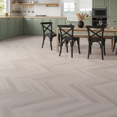 Luxury Wood Herringbone Rigid Core SPC Click LVT 5mm - Built In Underlay by Remland