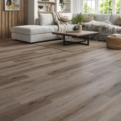 Superior Wood Rigid Core SPC Click LVT 6.5mm - Built In Underlay by Remland - Smoked White Oak