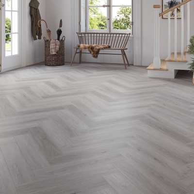 Superior Wood Herringbone Rigid Core SPC Click LVT 6.5mm - Built In Underlay by Remland - Grey Oak
