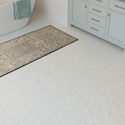Superior Tile Rigid Core SPC Click LVT 6.5mm - Built In Underlay by Remland - White Terrazzo
