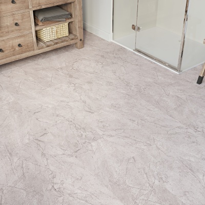 Superior Tile Rigid Core SPC Click LVT 6.5mm - Built In Underlay by Remland - Weathered Natural Stone Marble Grey Tile