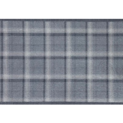 Grey Tartan Washable Eco-Friendly Door Mat (75cm x 50cm)