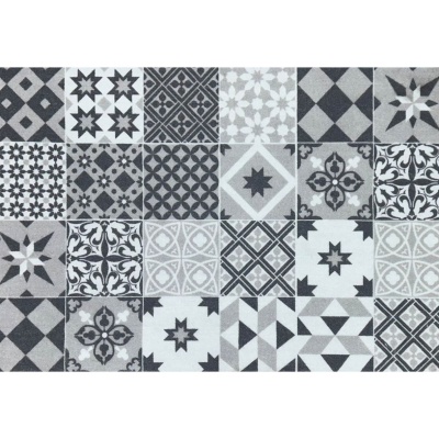 Black Victorian Washable Eco-Friendly Door Mat (75cm x 50cm)