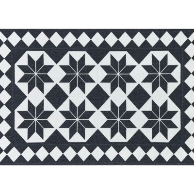 Victorian Vintage Black Washable Eco-Friendly Door Mat (75cm x 50cm)
