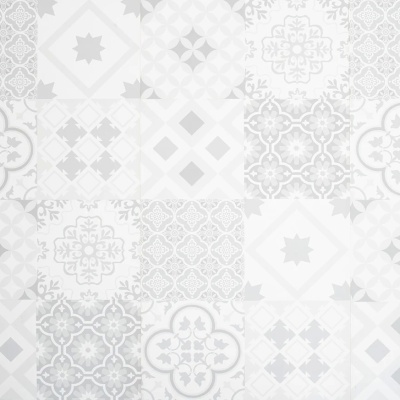 Luxury Victorian Tile 8mm Laminate by Remland - Grey & White Textured Tile