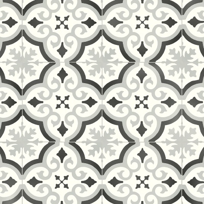 Monochrome Mediterranean Tile Vinyl by Remland