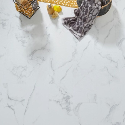 Signature Tile SPC Click LVT - Built In Underlay by Remland - White Carrara Marble