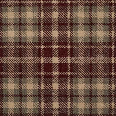 Tartan Print Wilton Carpet by Remland - Burgundy Tartan