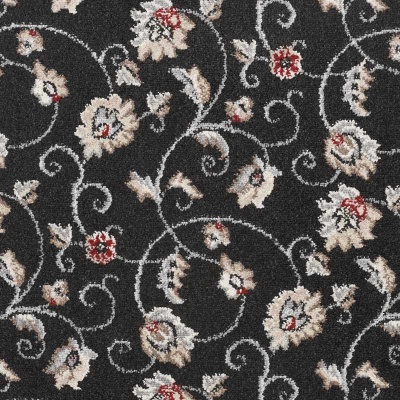Vintage Floral Carpet by Remland - Evening Charcoal