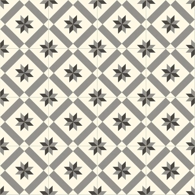Heritage Geo Grey Victorian Tile by Remland