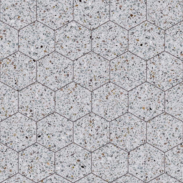 Grey Terrazzo Hexagon Tile Vinyl by Remland