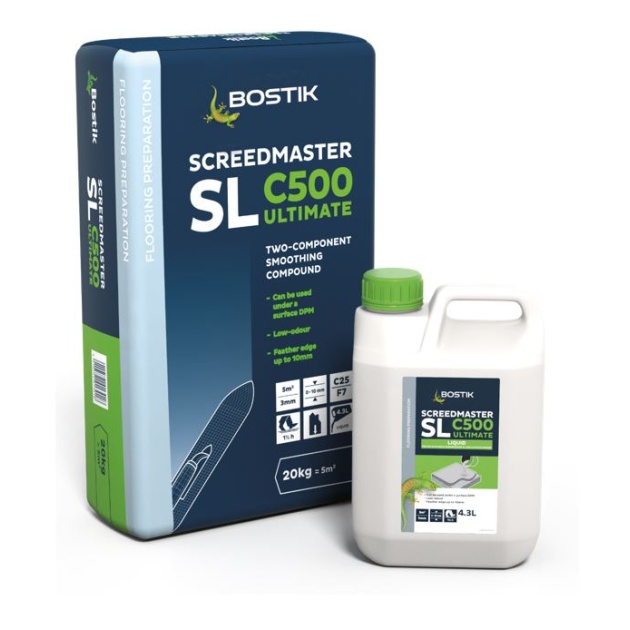 Bostik Screedmaster SL C500 Ultimate (20KG Powder & 4.3L Liquid) + FREE MIXING BUCKET