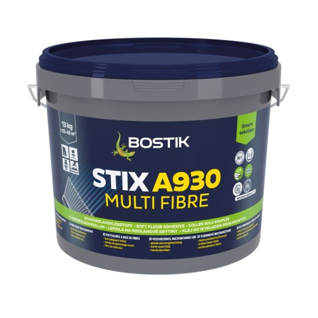 Bostik STIX A930 Multi Fibre High Temperature Vinyl & LVT Adhesive (13kg Tub)