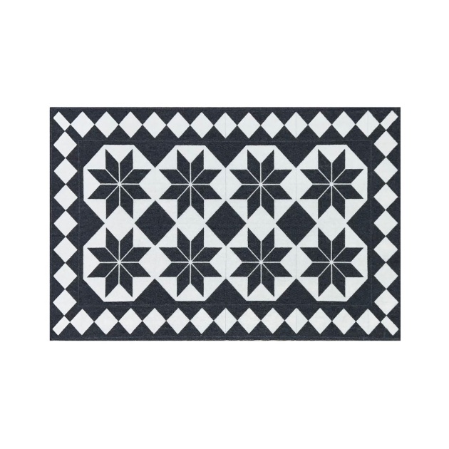 Victorian Vintage Black Washable Eco-Friendly Door Mat (75cm x 50cm)