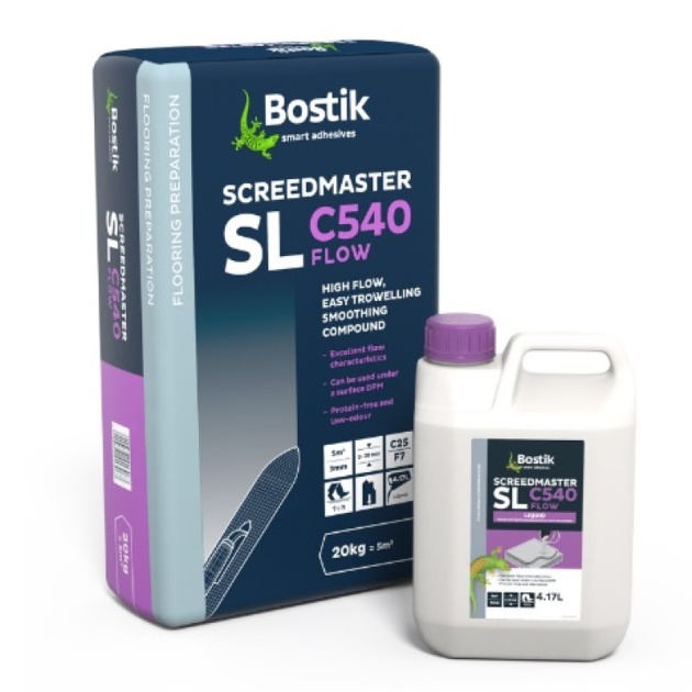 Bostik Screedmaster SL C540 FLOW (20KG Powder & 4.3L Liquid) + FREE MIXING BUCKET