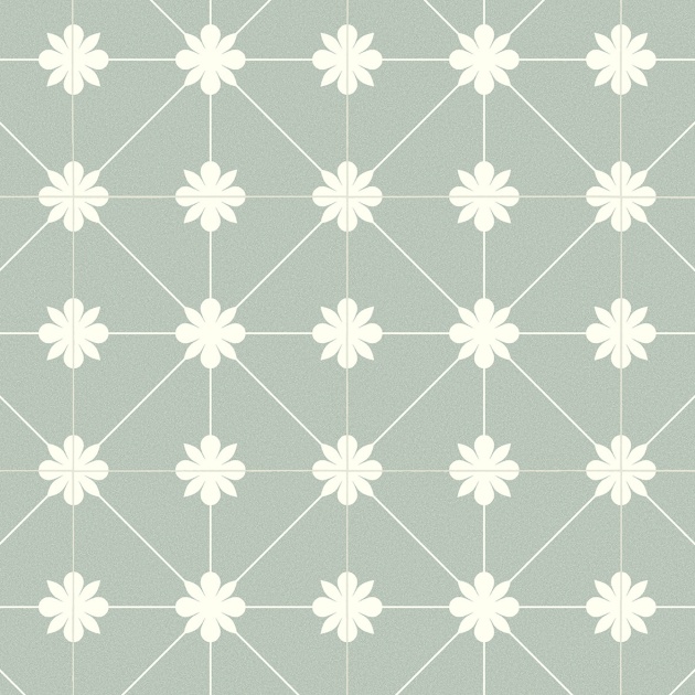 Vintage Floral Tile Vinyl by Remland