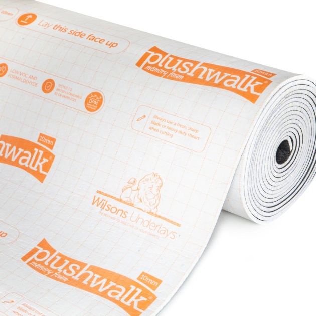 Wilsons Underlays Plushwalk 10mm Luxury Memory Foam Underlay (15m2 Roll)