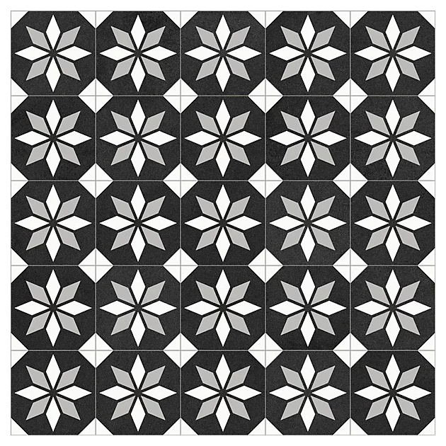 Valencia Dark Victorian Tile Vinyl by Remland