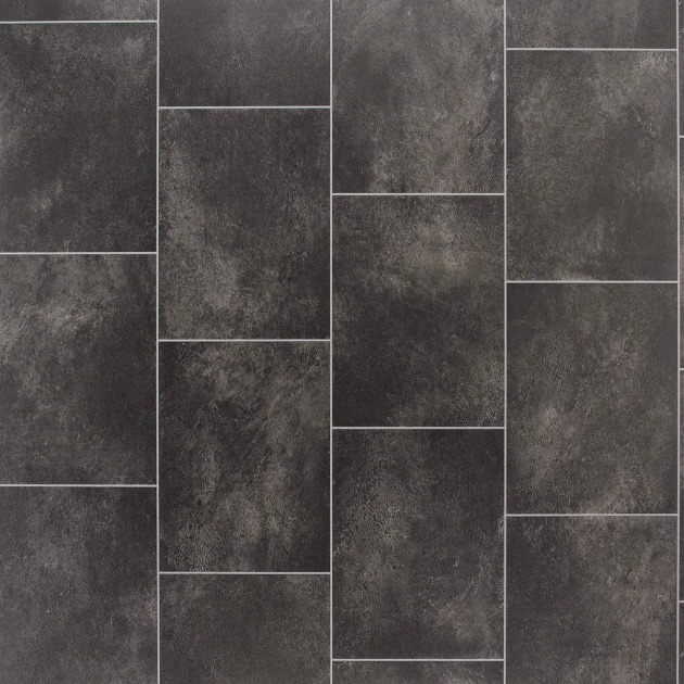 Charcoal Slate Tile Vinyl by Remland