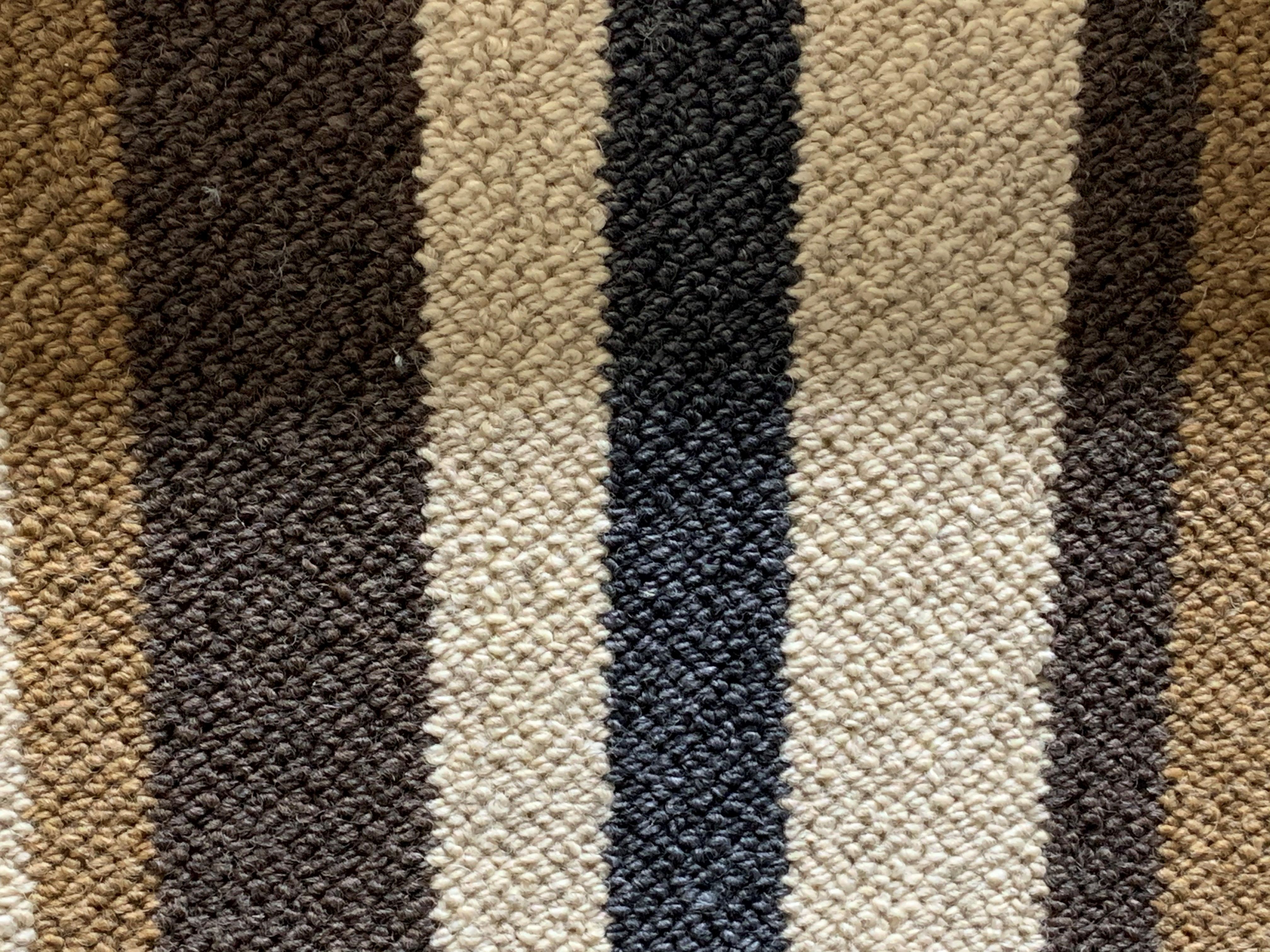 Wool Stripe Carpet - Chunky Loop Pile - 50% OFF